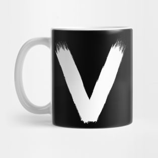 The white letter V. Mug